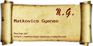 Matkovics Gyenes névjegykártya